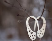 4g  Organic Bone, Silver and Stone Gauged Earrings / Plugs -mohave-