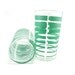 Pair of aqua striped vintage drinking glasses