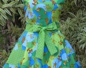 The Lorax Apron-Organic Truffala Forest Creatures Bright-Full of Twirl Flounce- Ready to ship