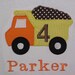 Construction Dump Truck Birthday Shirt or Anytime Shirt Personalized FREE MONOGRAMMING Short Sleeve