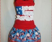 Patriotic Flag Skirt Set ... Girls Whimsicle Handmade Clothing