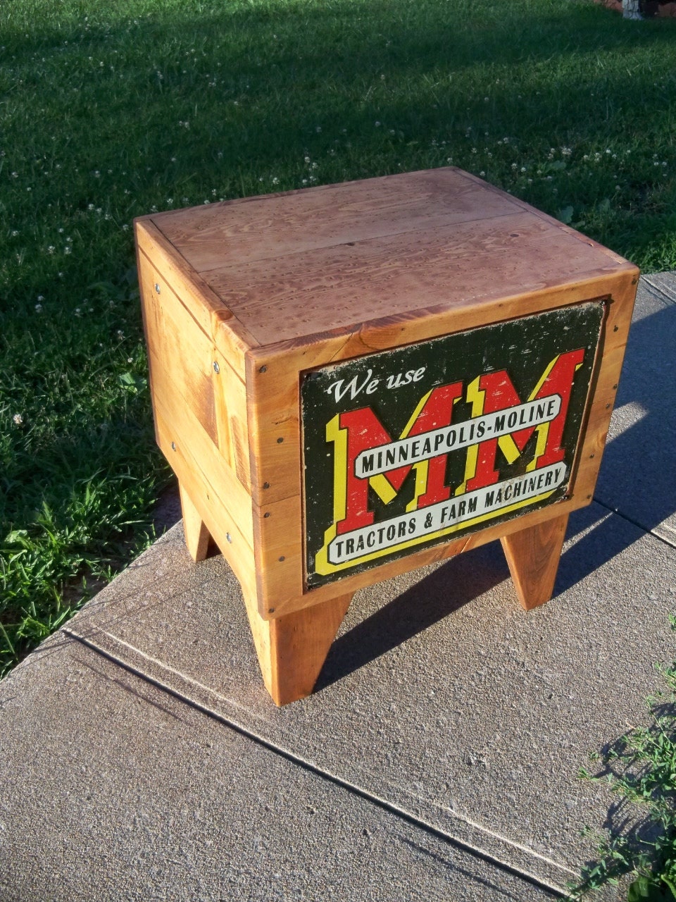 Shipping Crate TABLE M M Tractors Farm Machinery Advertising Country Decor  Reclaimed