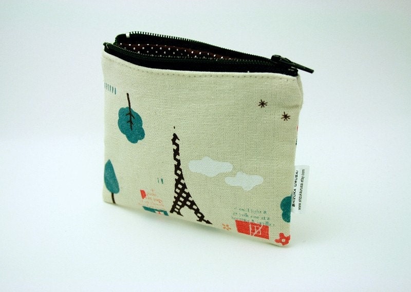 Paris Lovers - Kawaii Zippered Coin Purse