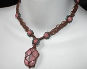 Rhodonite Amulet Macrame Necklace