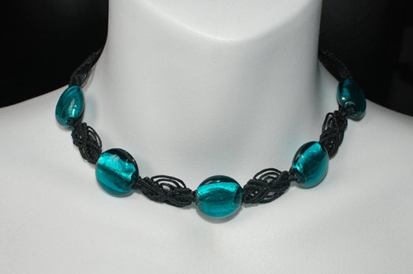 Iridescent Macrame Choker