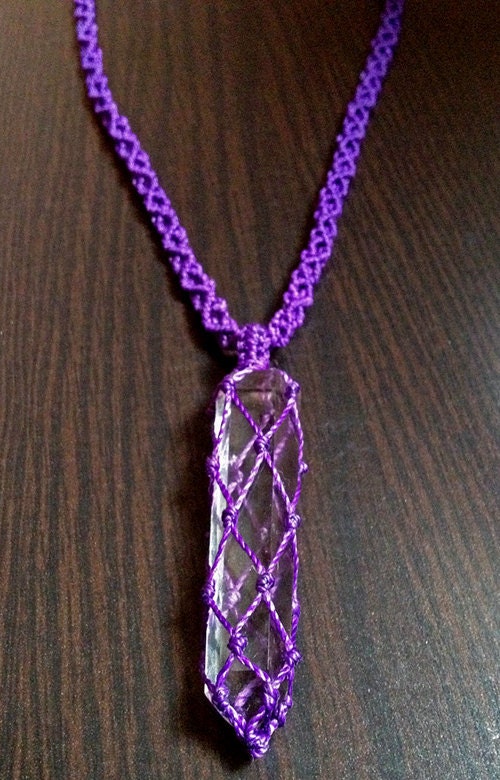 Clear Quartz Crystal Amulet Unisex Necklace