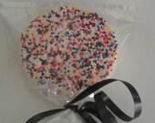 White chocolate lollipop with spinkles