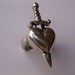 Sterling silver heart ring with dagger