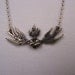 Sterling Silver Swallows and Sacred Heart Necklace