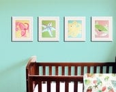Baby nursery art. Sea creature prints, beach art for kids. Children art marine life. Children bathroom prints. 4 8x10 prints by wallFry
