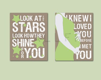 Song lyric typography for kids wall art. Look at the stars print nursery decor. Kids decor 2 - 8x10 print by WallFry