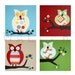 Nursery art Owl prints for children. Owls For boys girl baby nursery. 4 - 8x8 (or 8x10) prints of owls in trees for kids rooms and playrooms