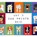Dog Wall Art. Any 3 Dog Prints for baby child nursery art. Custom modern 8x10 puppy pictures from paintings for kids room decor by WallFry