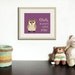 Owl nursery art print forest animals prints. 8x10 Nursery artwork woodland animal. Owl purple custom autumn colors.