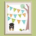 123 Numbers nursery art. Puppy dog nursery print. Bunting flag numbers poster for kids. Children decor, children art, 11x14 print by WallFry