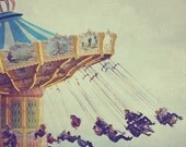 Carnival vintage swings photo, ride, summer fun, memories, retro, home decor, 8x8 fine art print. Buy one get one free sale