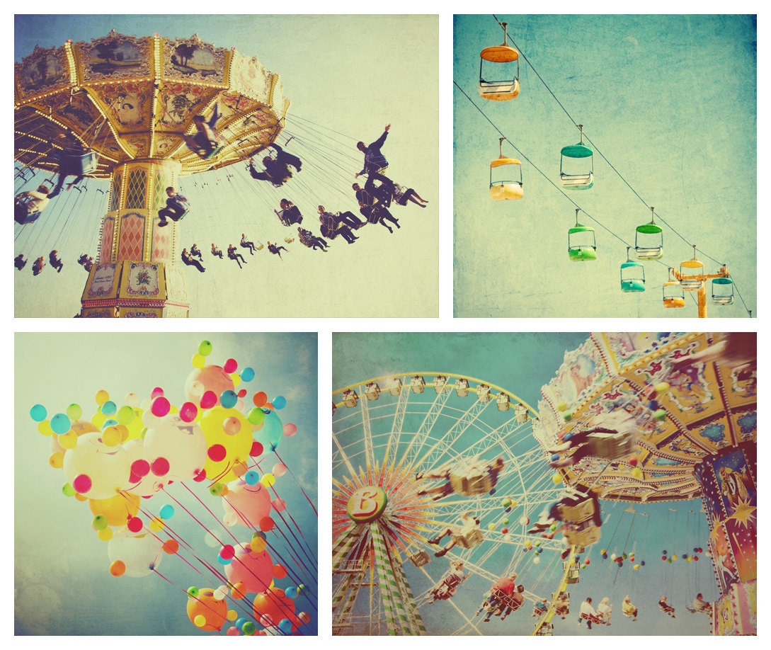 Carnival print gift set: Turquoise Carnival - a set of 5x5 and 5x7 summer carnival prints