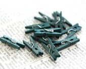 Hand-Stained Mini Clothespins - Peacock Blue