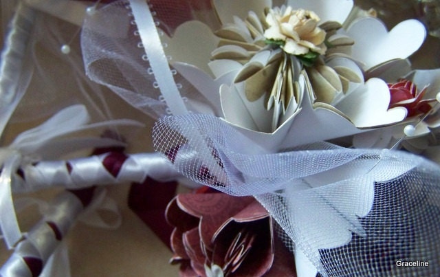 10 Flower Origami Wedding Bouquet Plus Lilies