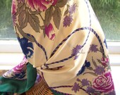 Vintage Large Floral Scarf