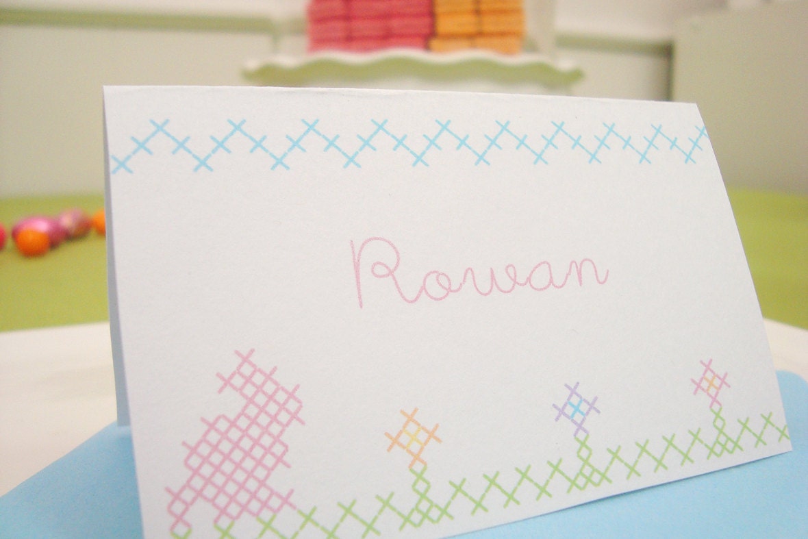 Easter Cross Stitch Tent Cards - DIY Printable Parties