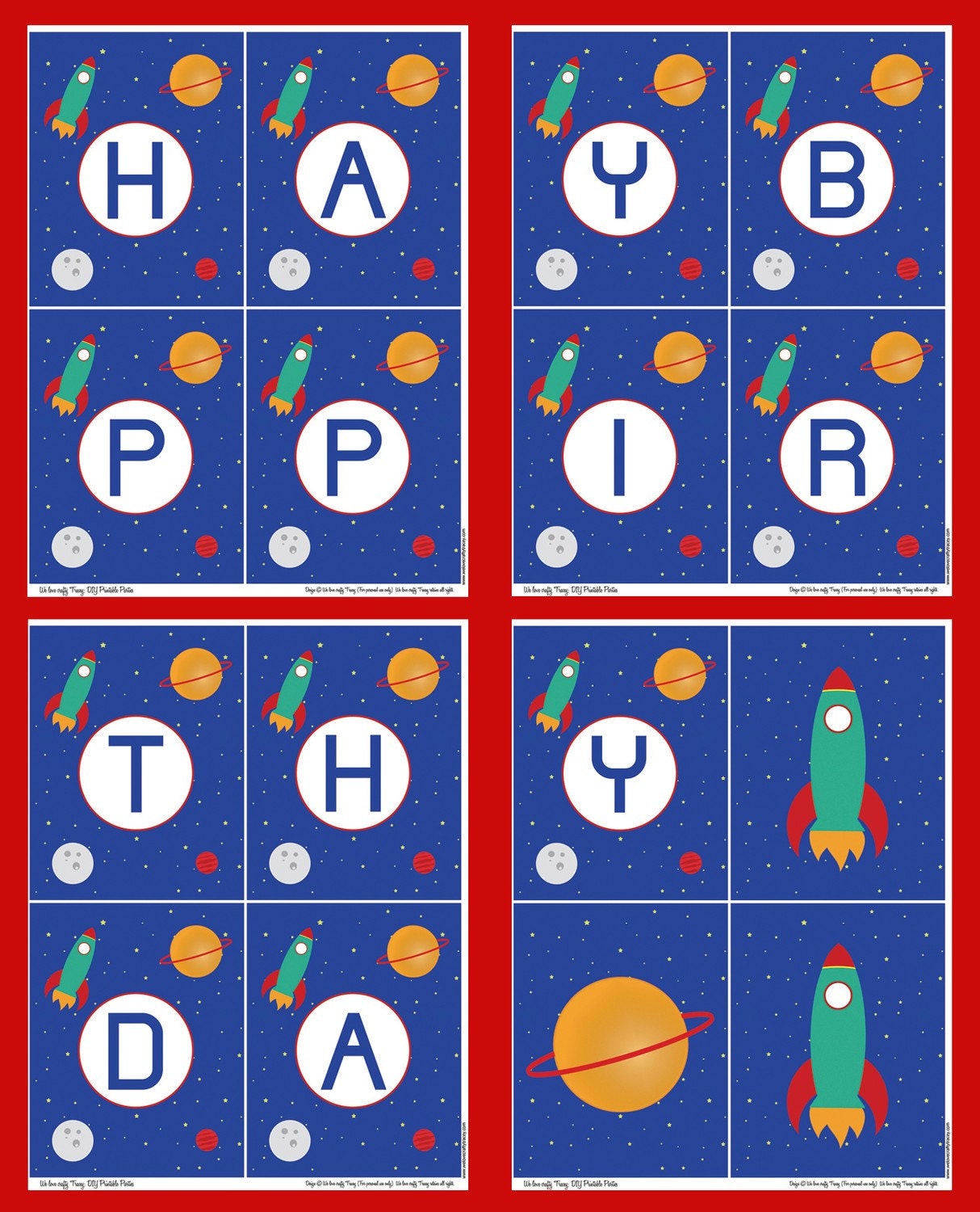 Rocketship Collection Banner - DIY Printable Parties