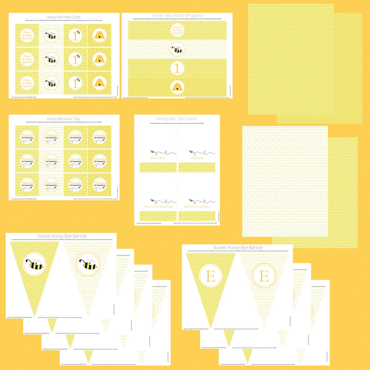 Honey Bee Collection - DIY Printable Parties