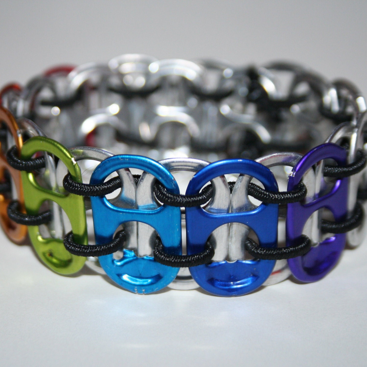 Rainbow Chakra Stretchy Pop Can Tab Bracelet
