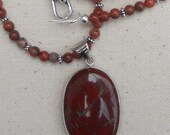 Red jasper necklace stone necklace semiprecious stone jewelry  J368