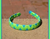 Lime Green and Turquoise Woven Headband