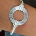 Sterling Silver Hand Stamped Latitude and Longitude Coordinates Bracelet- Home is Where the Heart is Leather Bracelet