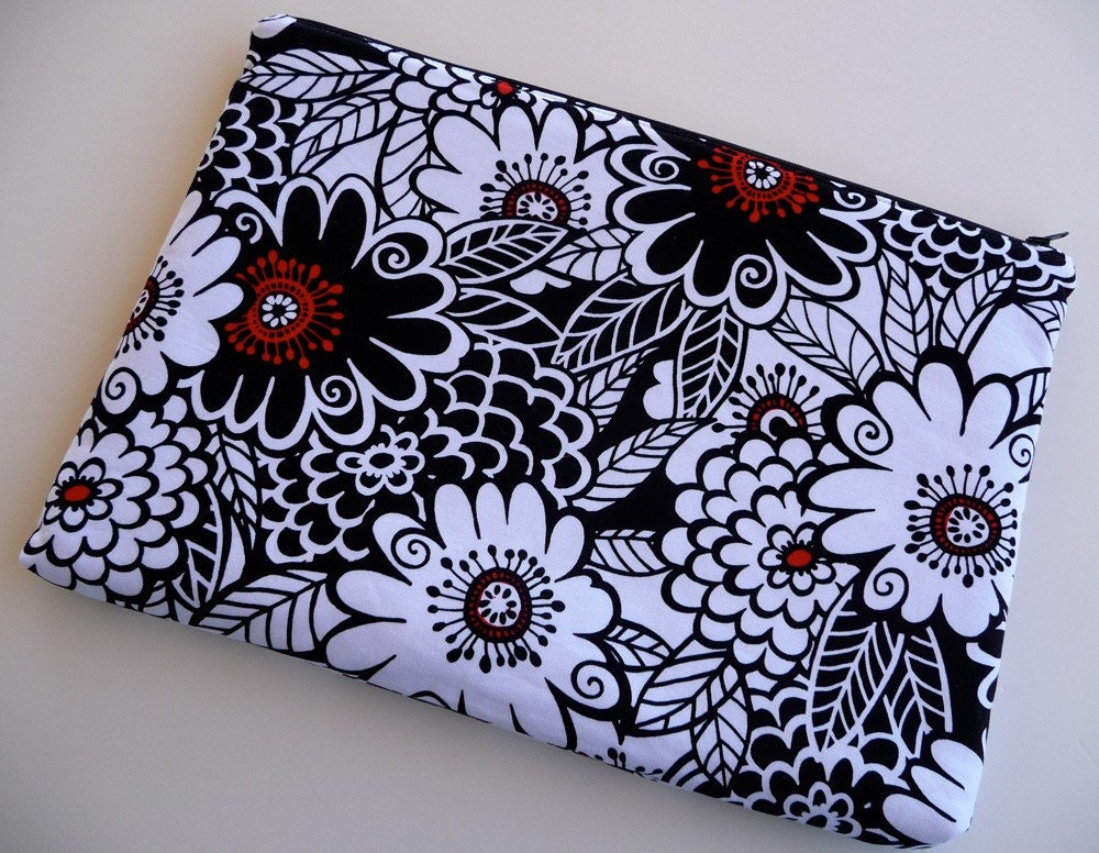 13 inch Laptop Sleeve, Padded Laptop Sleeve, Laptop bag, Laptop case fits MacBook Air, MacBook or MacBook Pro  - Michael Miller Zesty Zinnia