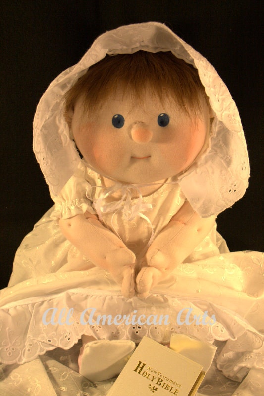 Soft Sculpture Doll Christening Prayer Doll