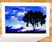 Tree Silhouette Greeting Card - Cloudy Sky, Gooseberry Park