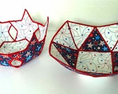 Fabric bowls red, white, and blue, stars
