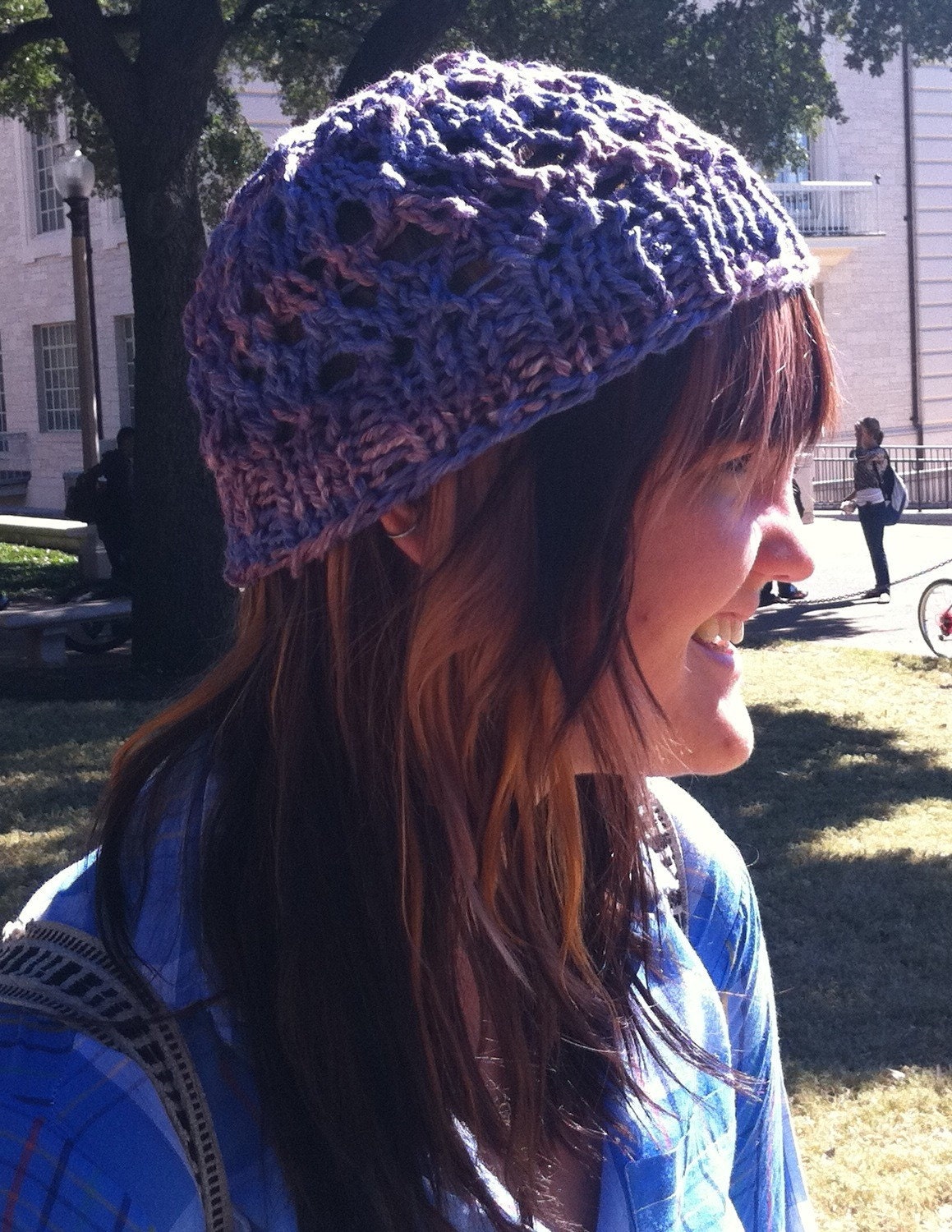 SALE: Reduced from 40 dollars. Sassy lilac lace women's knit hat