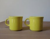 Vintage Pair of Yellow Mugs   - Trendsetters Stoneware by Alexandra