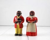 Vintage Aunt Jemima and Uncle Mose shakers F and F Mold and Die Works / Americana