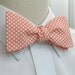 Men's Bow Tie in pale coral with white mini polka dots