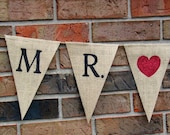 Mr. and Mrs. Banner  .....  Burlap Banner  ....  Wedding Banner ...  Photo prop ...  Mr. loves Mrs .  ..  wedding ... burlap ... banner