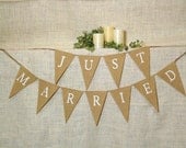 Just Married  Banner ...  Burlap Banner .... Wedding Banner ... burlap  ...  banner ..   celebration .. Just Married .. Rustic
