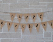 Birthday Banner  ...  Happy Birthday Banner  ...  Burlap  ..  Banner  ..  Happy Birthday