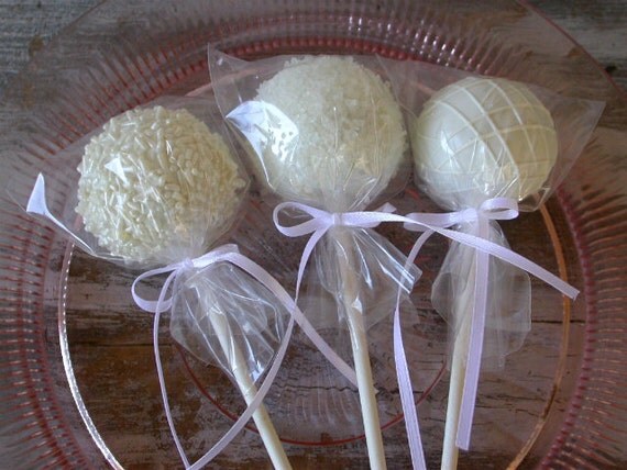 Wedding Cake Pops - White Wedding Cake Pop Samples custom made with quality ingredients Il_570xn