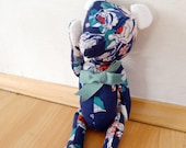 Eco Friendly Navy Floral Bear