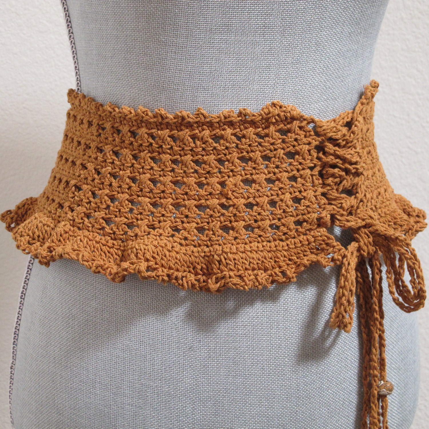 Ruffled Corset Belt in a Lovely Mocha Brown