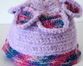 Baby Petal Hat Crocheted in Lavender Chenille