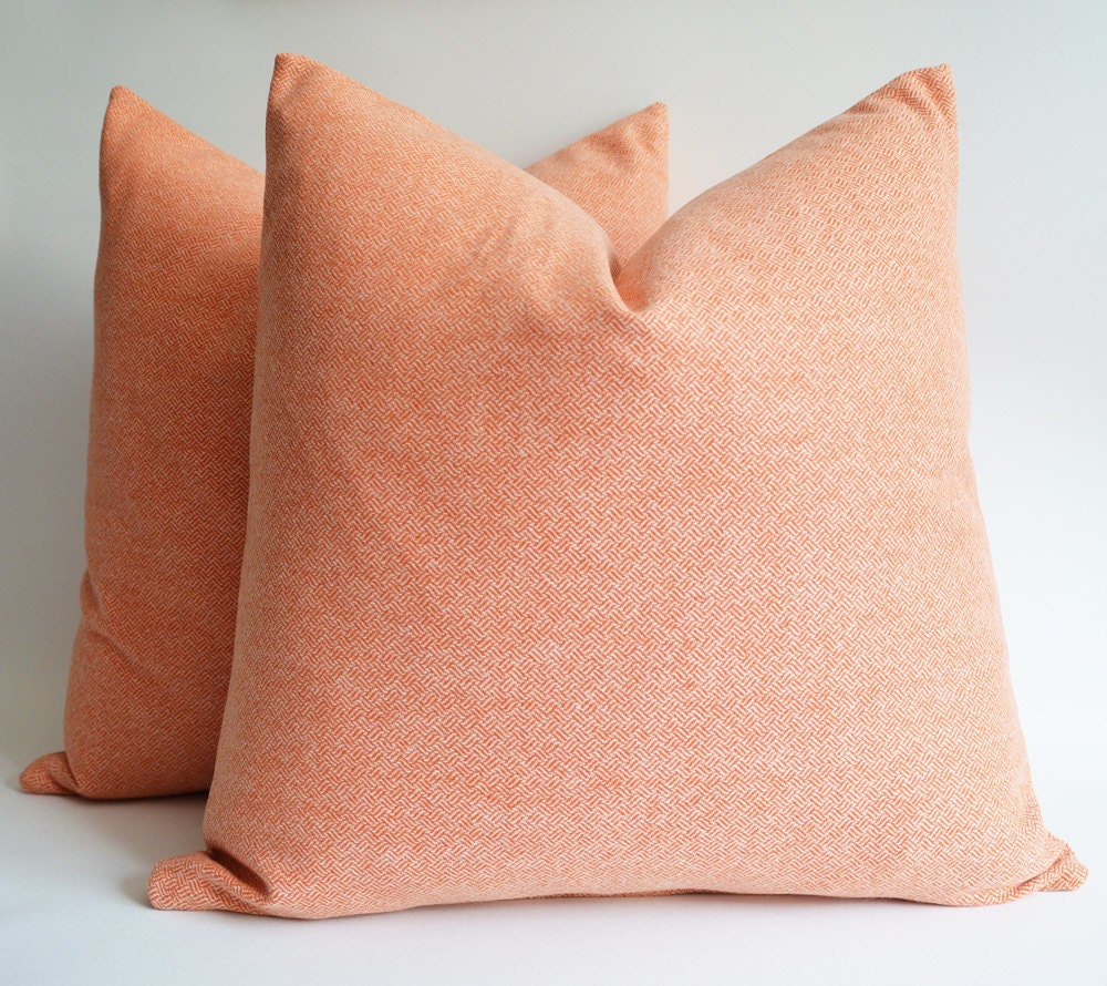 Sukan / SET (2 piece), Wool Pillows Decorative Pillows Cushion Covers  Throw Pillow Covers Accent Pillows  24x24 inch, Orange