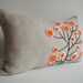 Sukan / Original Pen Pattern Pillow Cover - 12x20 inch - Beige, Black, Orange, White Color