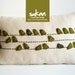 Sukan / Beige Linen, Greens Birds Pillow Cover - 12x20 inch