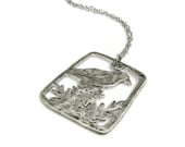 Silver Bird Necklace Bird Jewelry Woodland Jewelry Jewelry 
